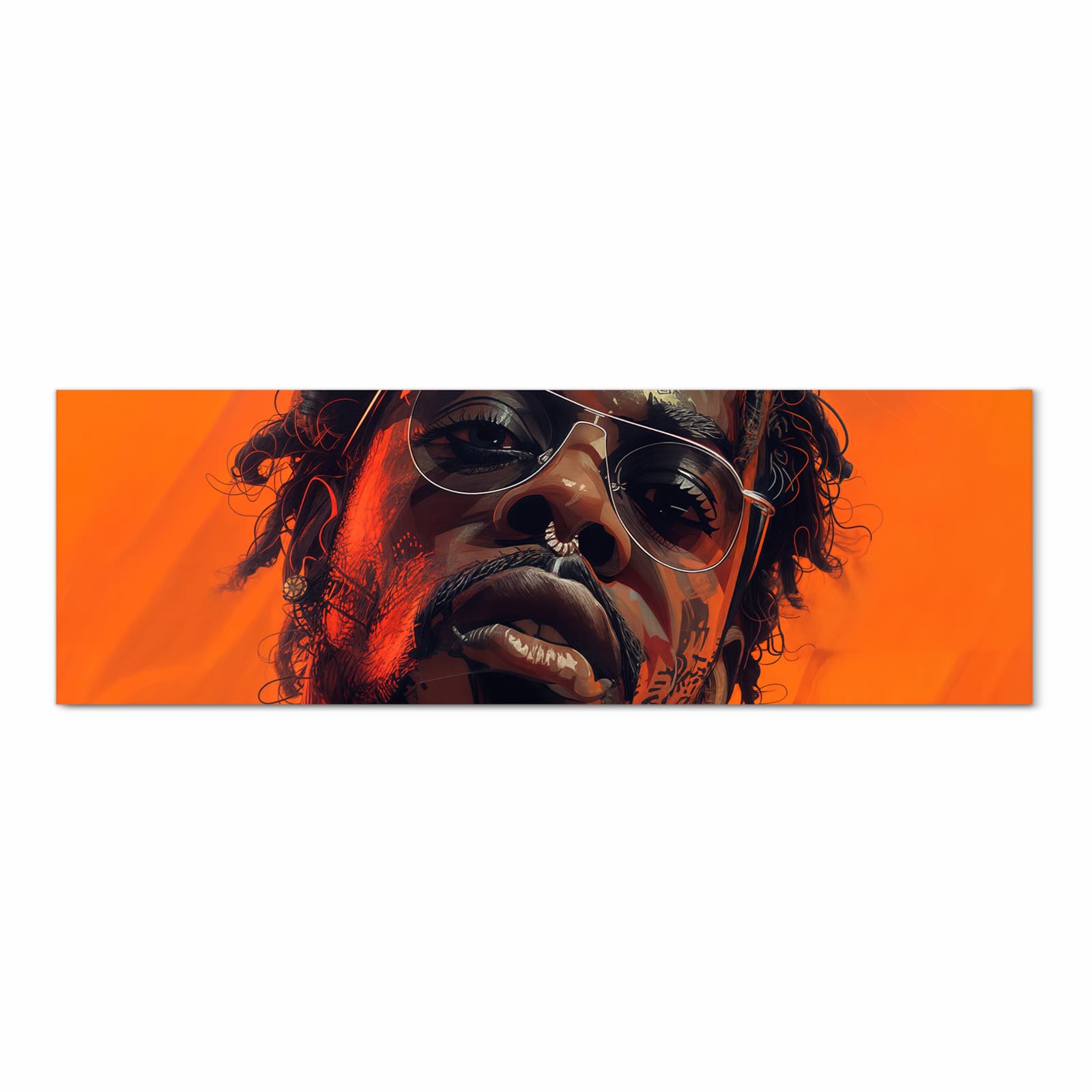 Zeitsparender rutschfester Küchenteppich mit Motiv Stilvolle Brillengesicht in Frontansicht