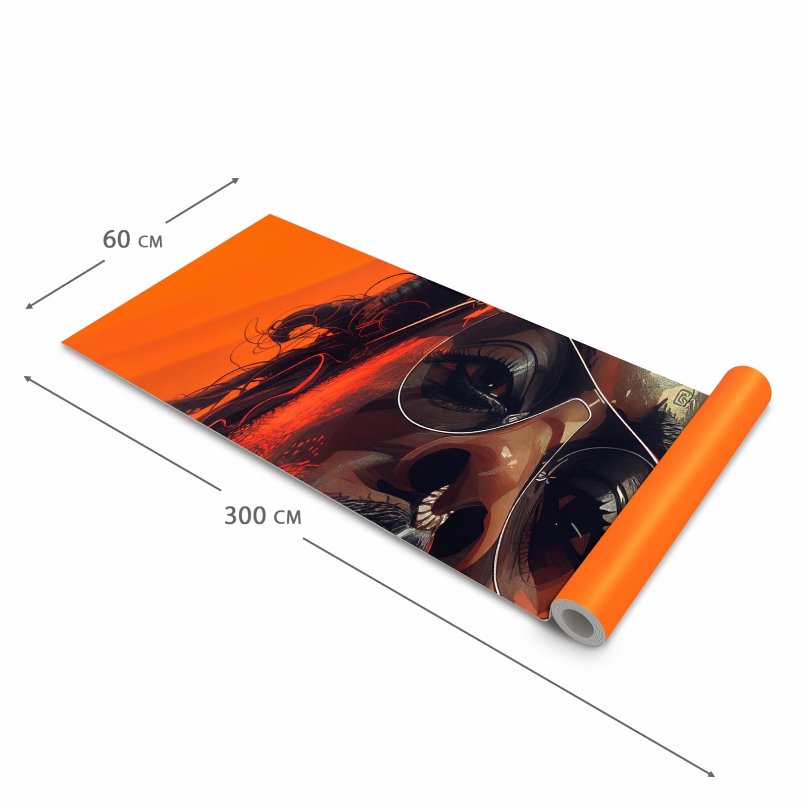 Küchenläufer für Eingangsbereich mit Motiv Stilvolle Brillengesicht in der Größe 60x270 cm - angenehme Haptik