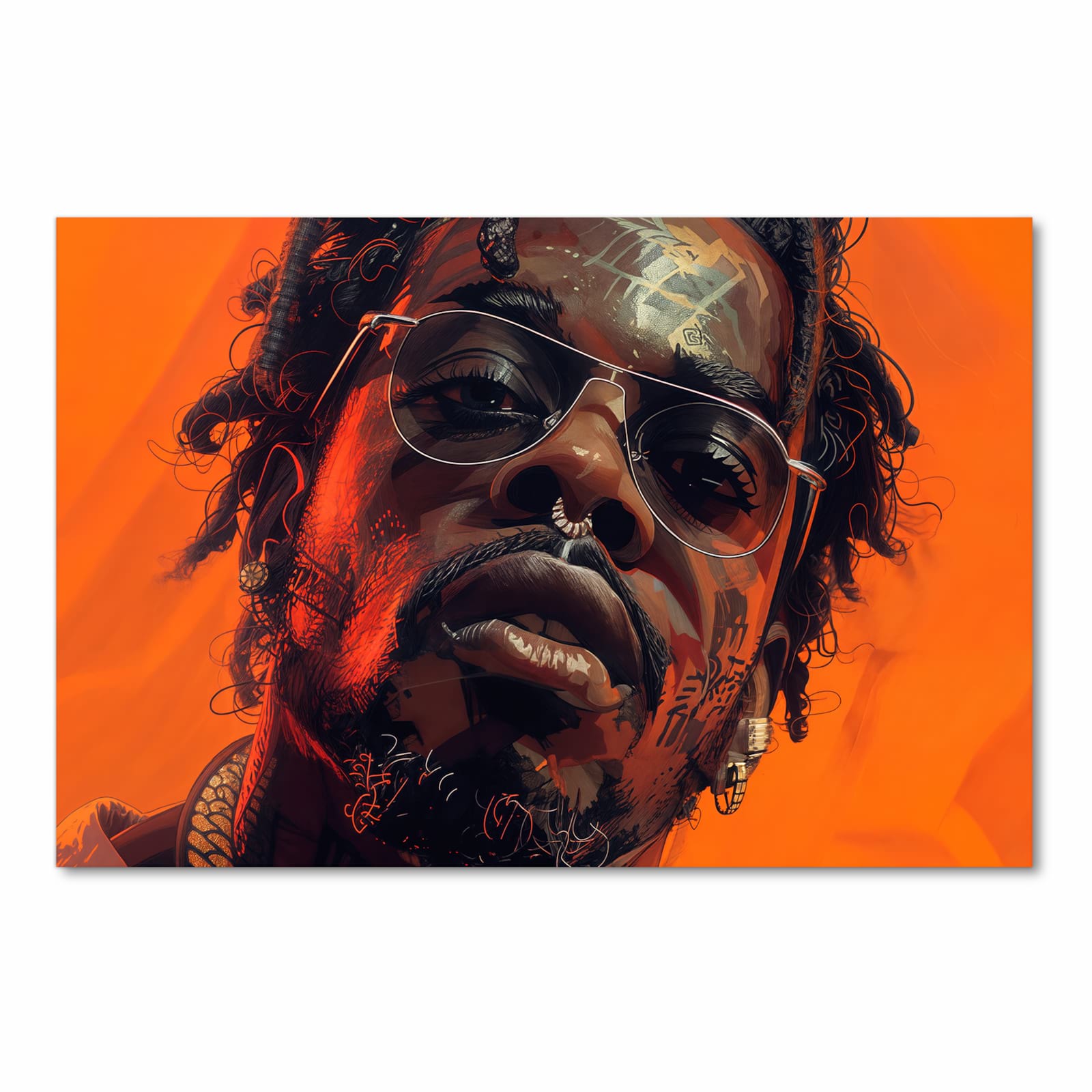 Waschbarer Teppich für Esstisch mit Motiv Stilvolle Brillengesicht in Frontansicht sicher aufbewahrt