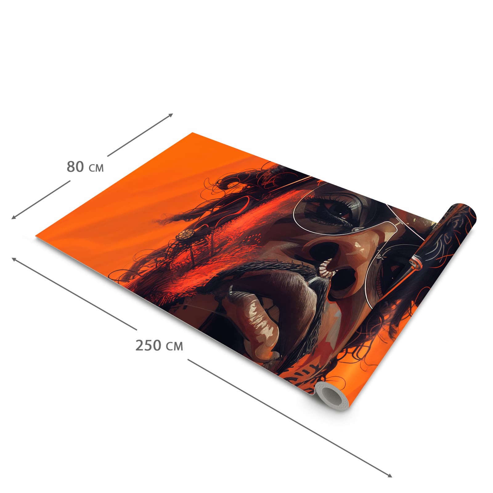 Waschbarer rutschfester Küchenteppich mit Motiv Stilvolle Brillengesicht in der Grösse 60x300 cm