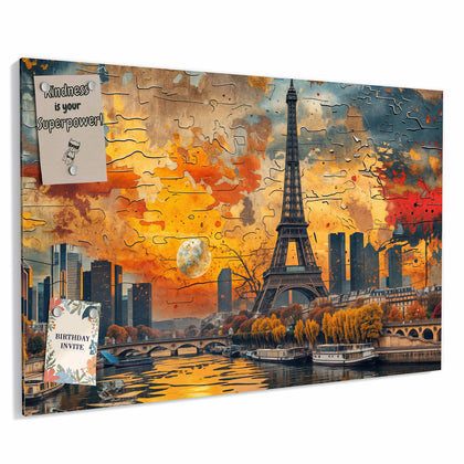 Metall Magnettafel mit dem Motiv Paris als Collage