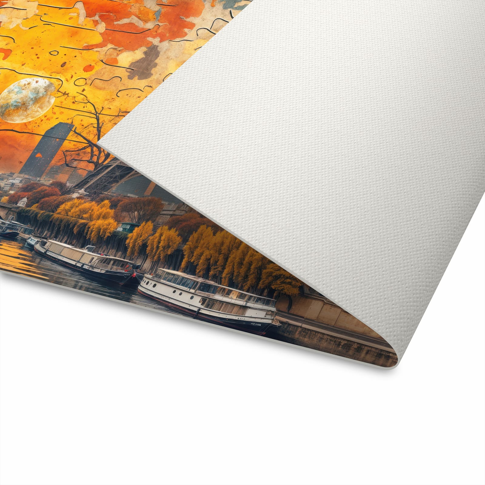 Waschbarer Küchenteppich mit Motiv Eiffelturm Skyline für angenehme Haptik