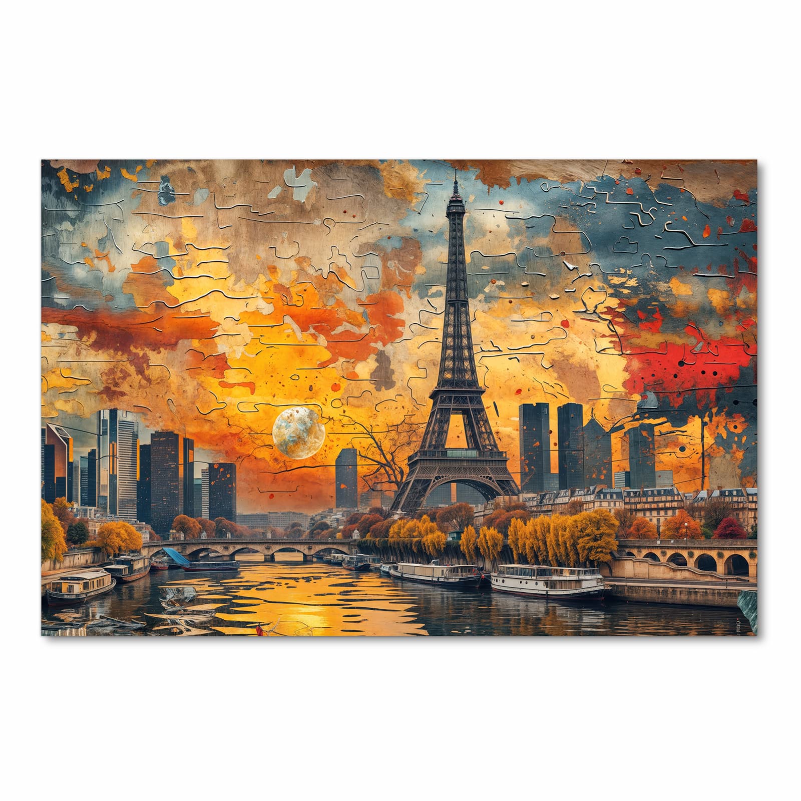 Hygienischer Küchenläufer mit Motiv Eiffelturm Skyline in Frontansicht