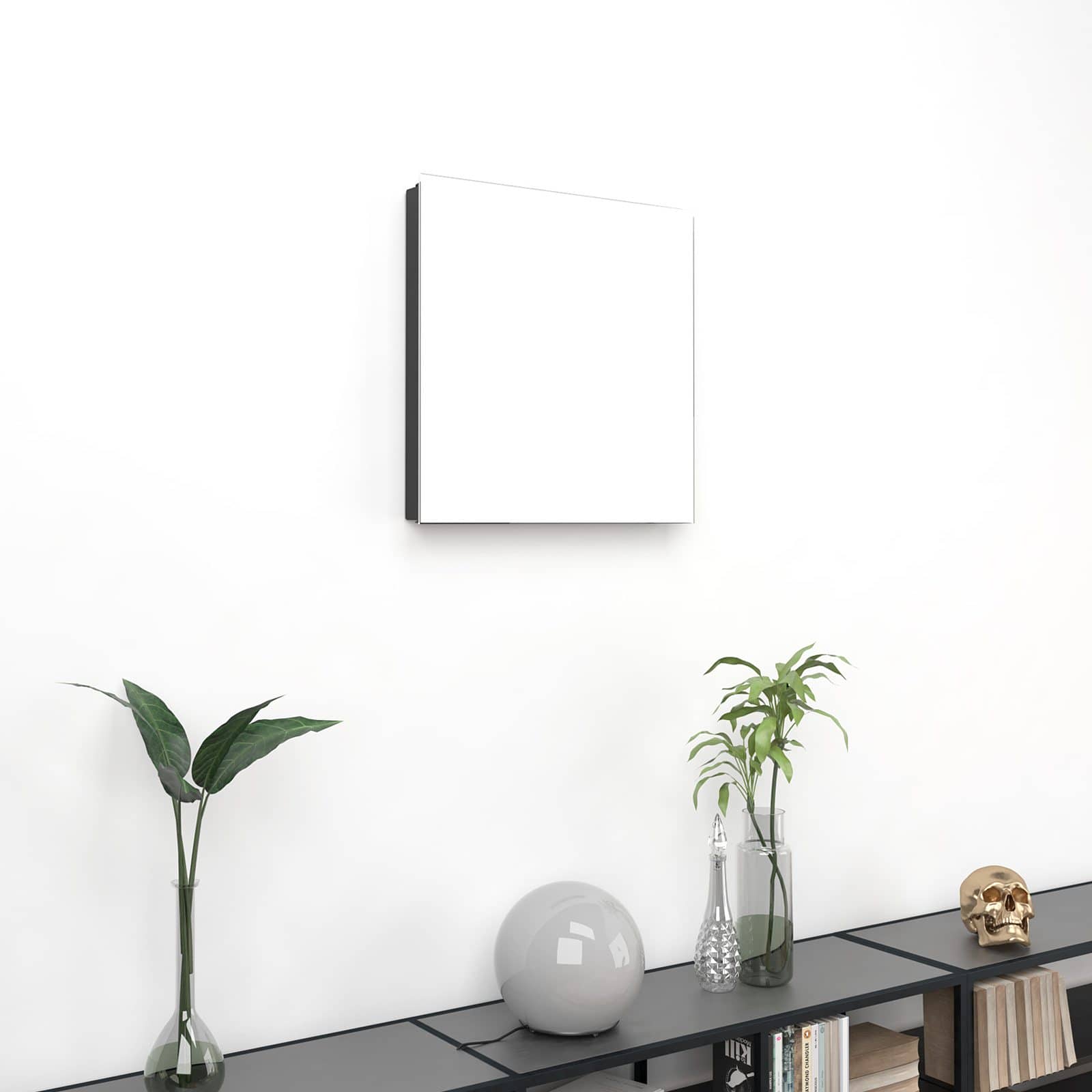 Farbbeständiger metall schlüsselkasten mit Motiv Weisser, Heller Hintergrund an Wand im Wohnzimmer