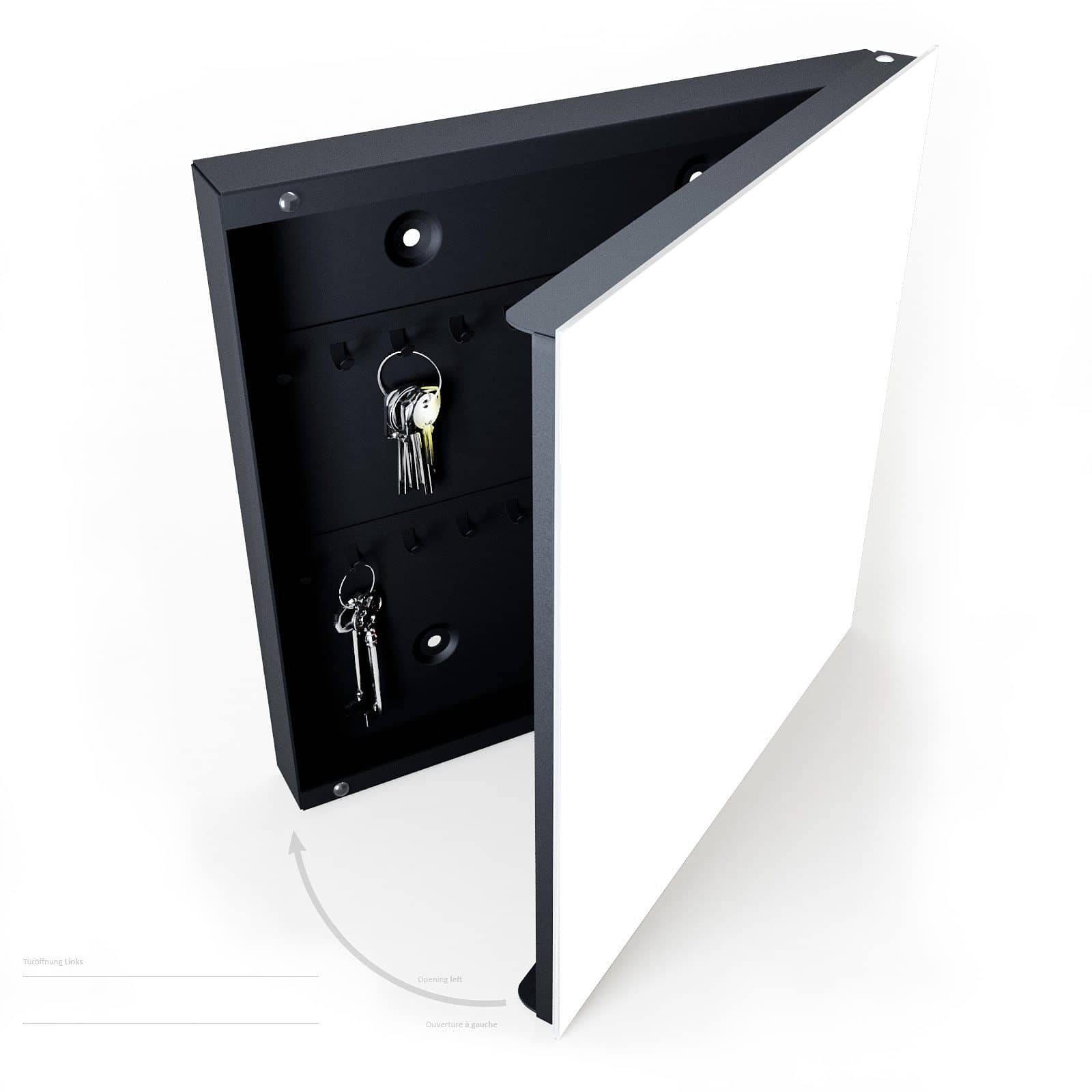 Pflegeleichte keyless go schlüsselbox mit Motiv Weisser, Heller Hintergrund halboffen mit Schlüsseln