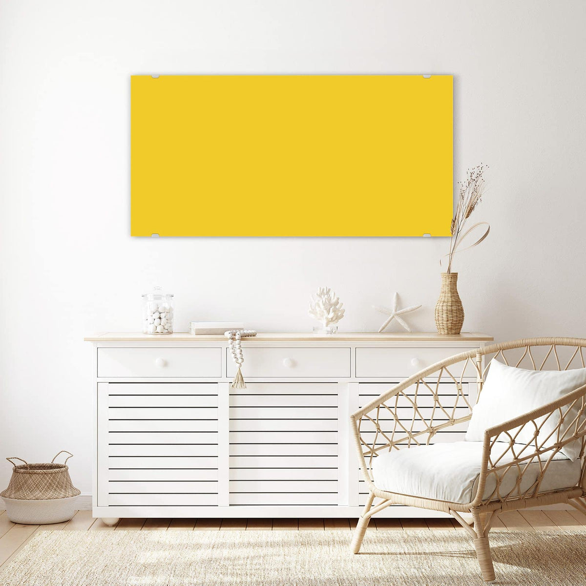 Echtglas, 4 mm – kein Acryl, keine Folie – Wandbild - Goldgelb - Querformat