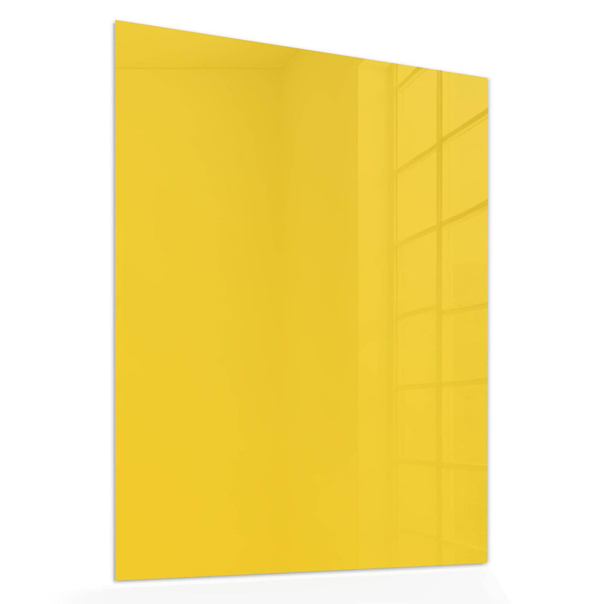 Echtglas, 4 mm – kein Acryl, keine Folie – Wandbild - Goldgelb - Hochformat