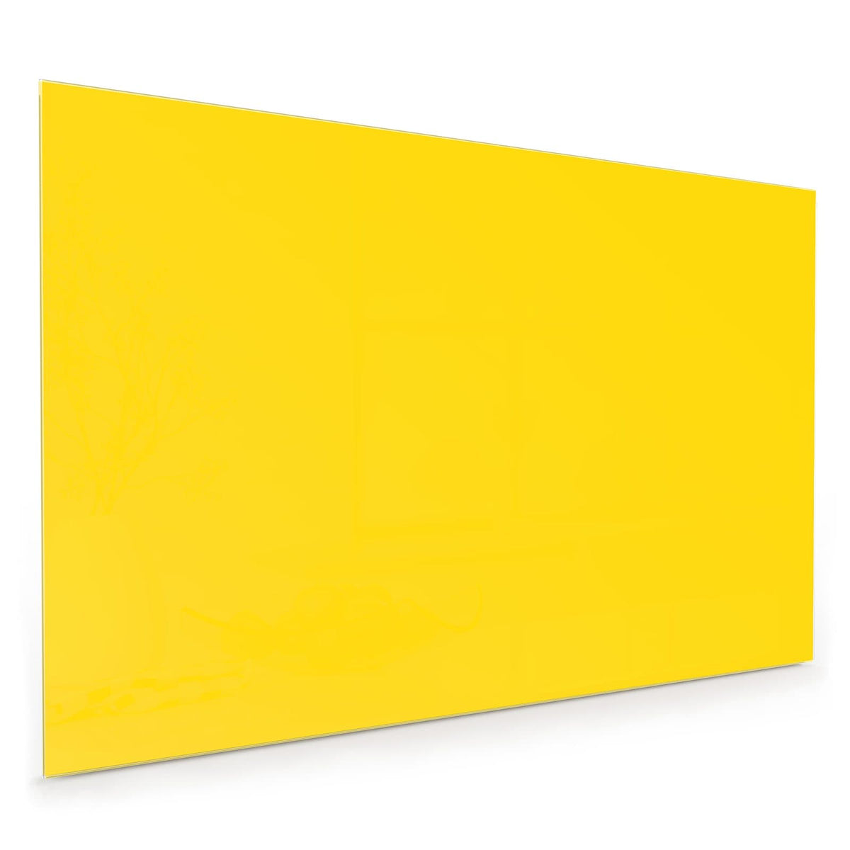 Küchenrückwand aus Glas im Hochformat mit Motiv Kanariengelb: Vollfläche in kräftigem, hellem Gelb