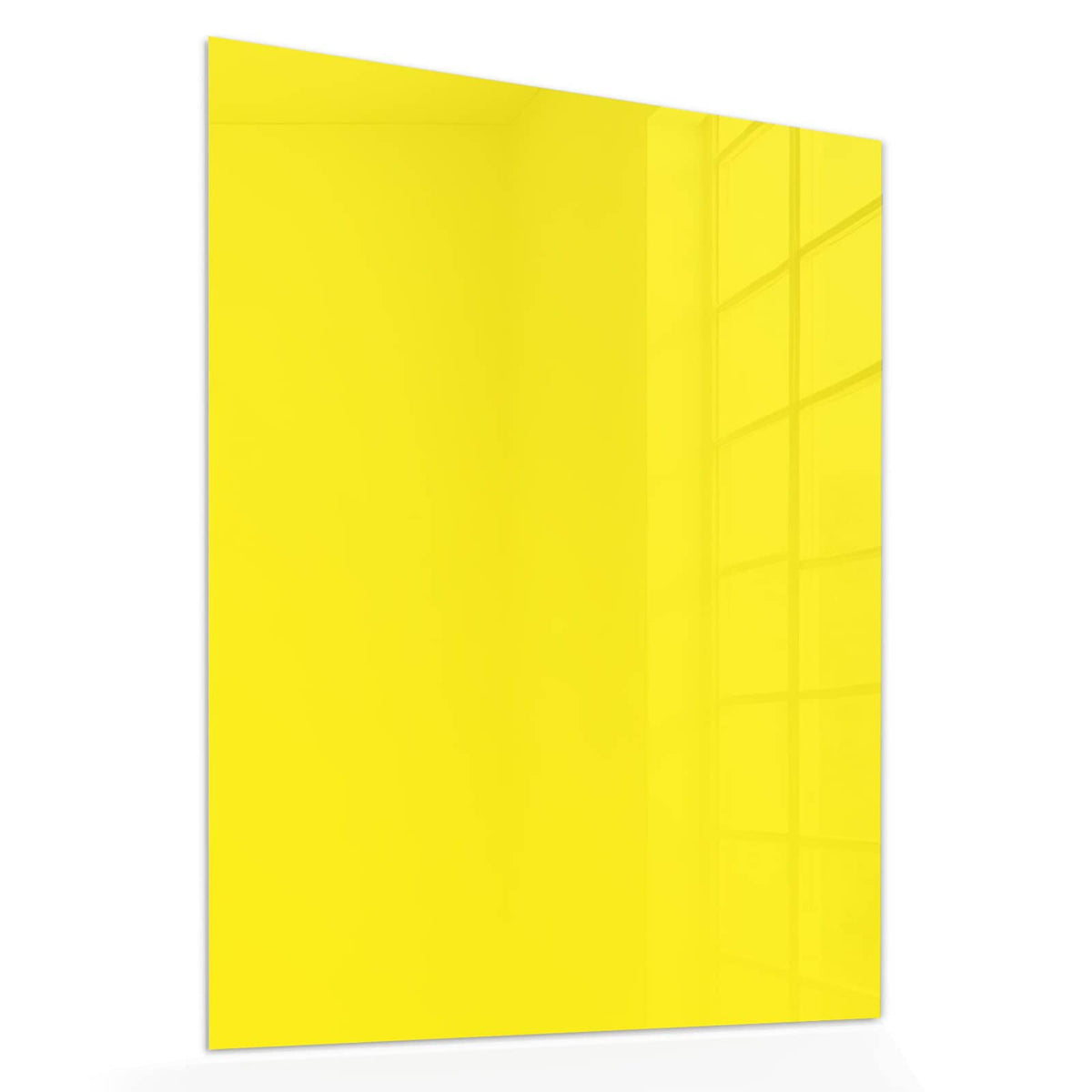 Echtglas, 4 mm – kein Acryl, keine Folie – Wandbild - Sonnengelb - Hochformat
