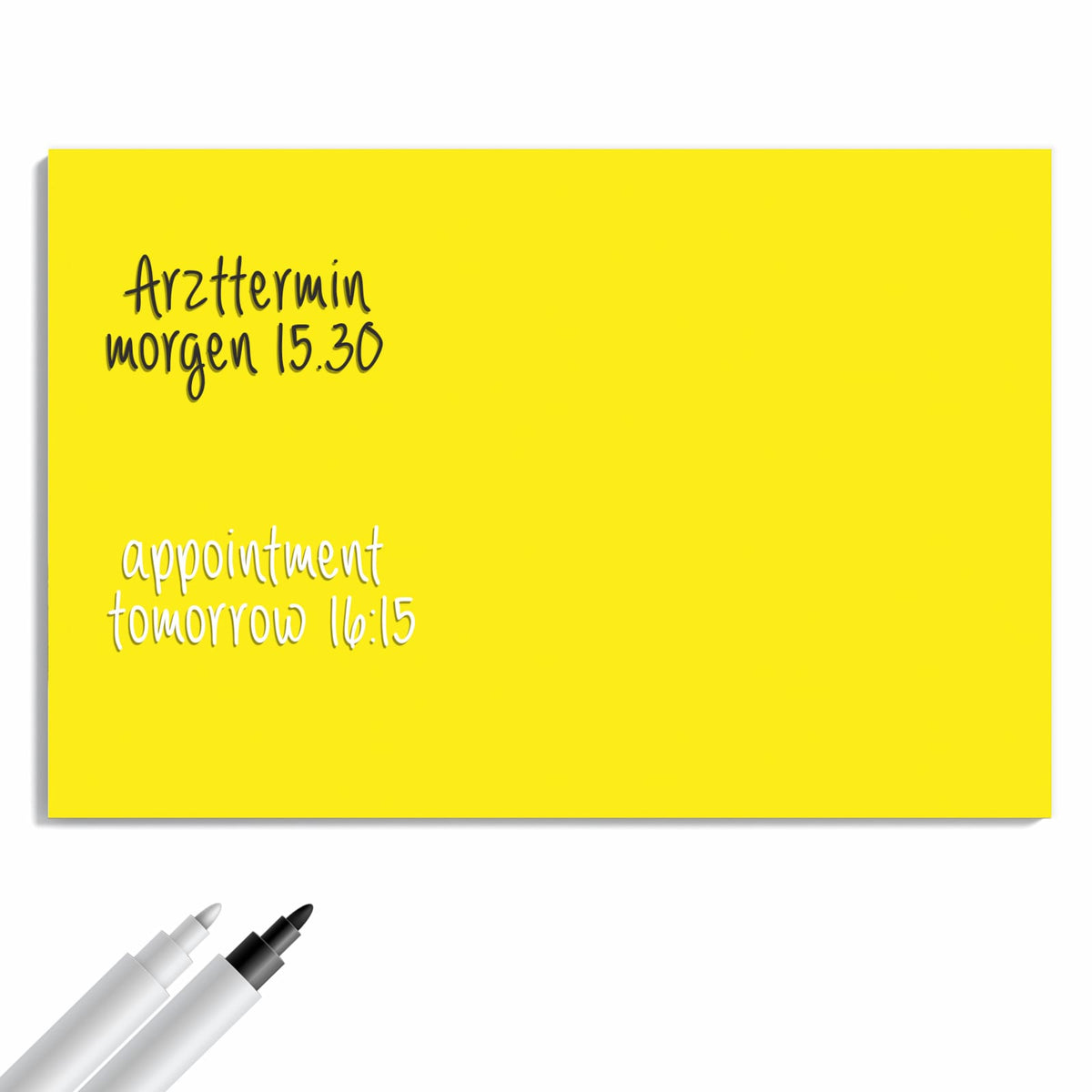 Beschreiben, abwischen, anheften – Metall Magnettafel - Sonnengelb