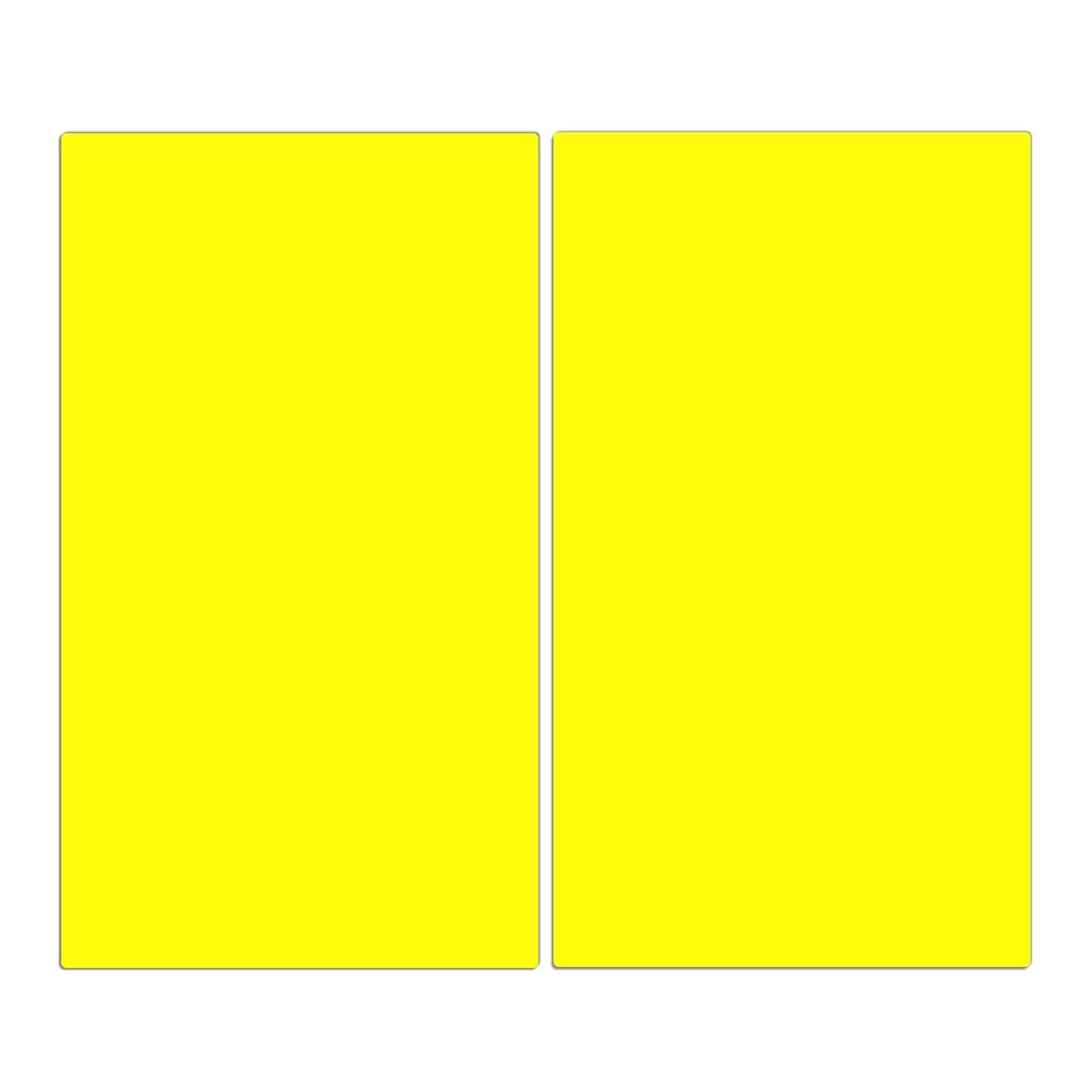2-teilige Abdeckplatte für Induktionsherd mit Gelber Hintergrund II-Motiv in der Frontansicht #grösse_2-Teilig (60x52cm)