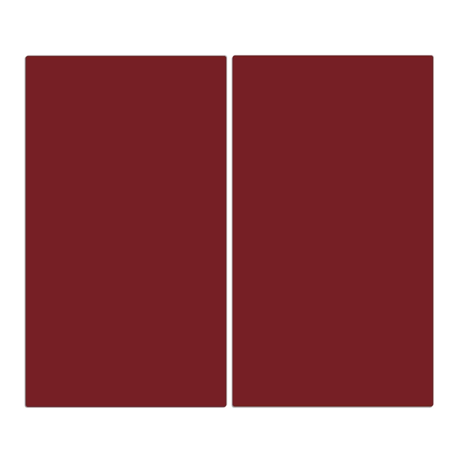 2-teilige Herd Schutzplatte mit Weinroter Hintergrund I-Motiv in der Frontansicht #grösse_2-Teilig (60x52cm)