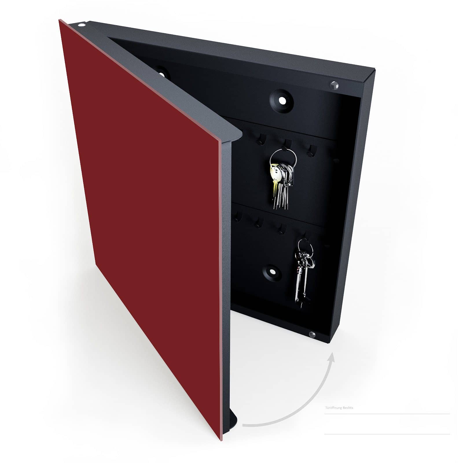 Kratzfester Schlüsselkasten modern flur mit Motiv Weinroter Hintergrund I halboffen mit Schlüsseln