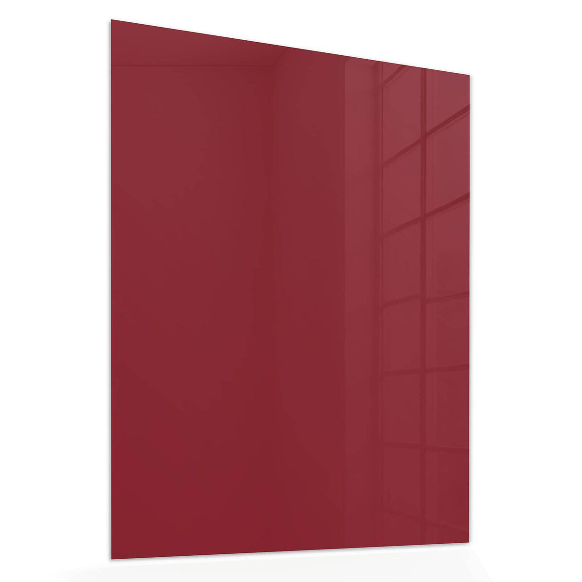 Echtglas, 4 mm – kein Acryl, keine Folie – Wandbild - Burgunderrot - Hochformat