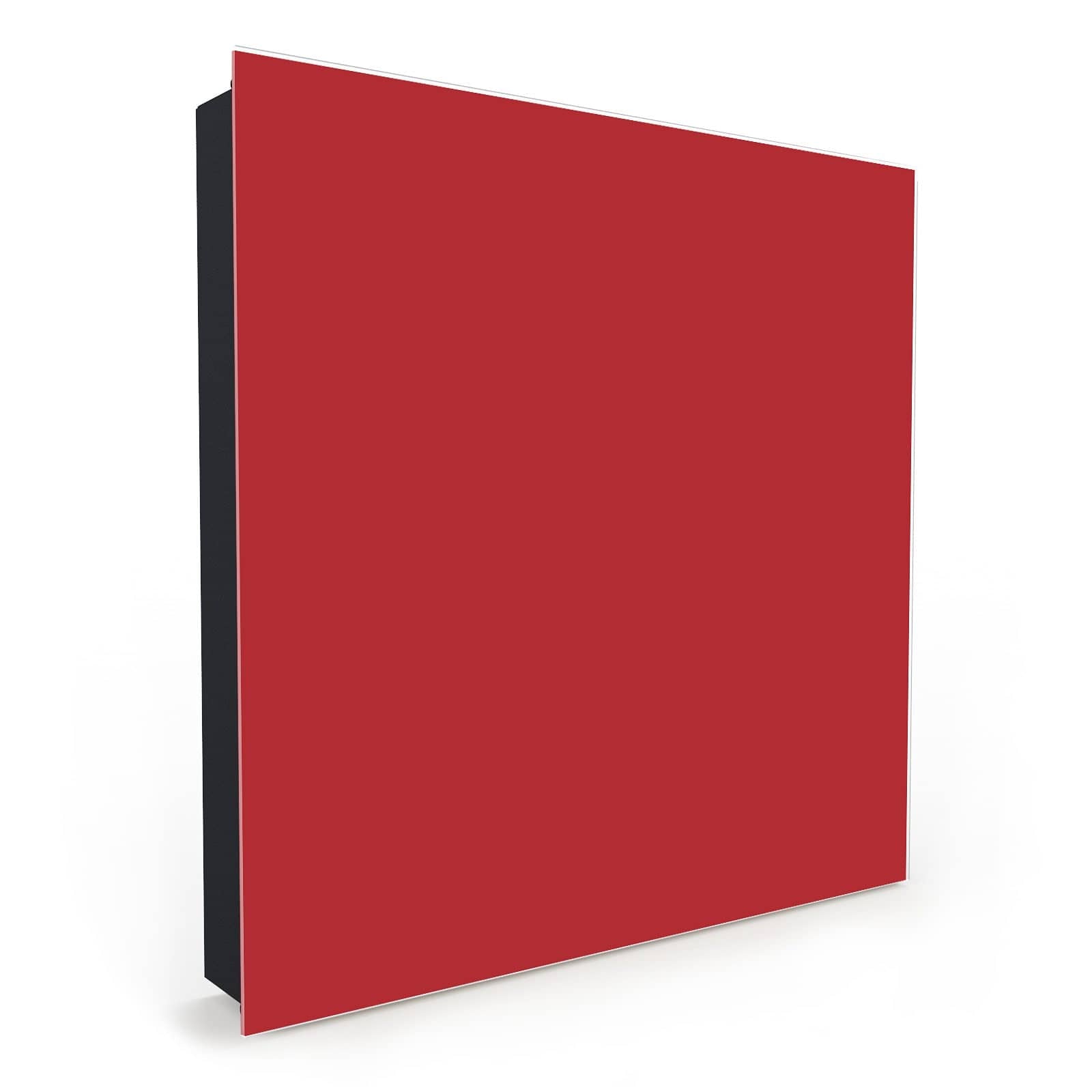 Stoßfester Schlüsselschrank mit Motiv Weinroter Hintergrund III in Seitenansicht mit Glasfront #türöffnung_Rechts