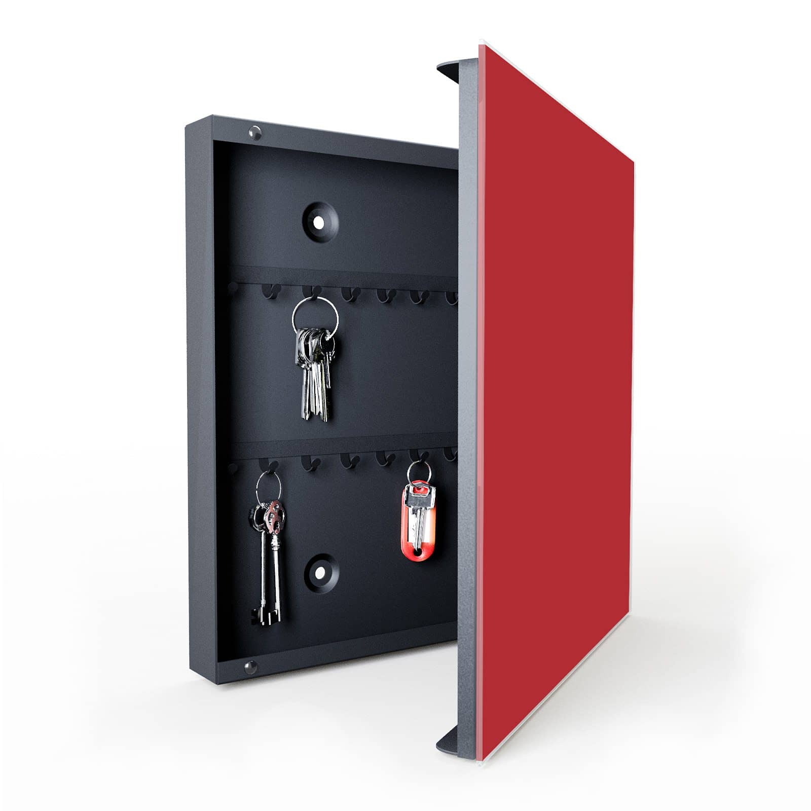 Leichtes Schlüsselboard mit Motiv Weinroter Hintergrund III in geöffneter Innenansicht