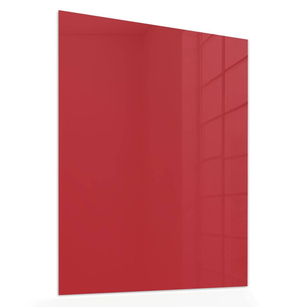 Echtglas, 4 mm – kein Acryl, keine Folie – Wandbild - Kirschrot - Hochformat