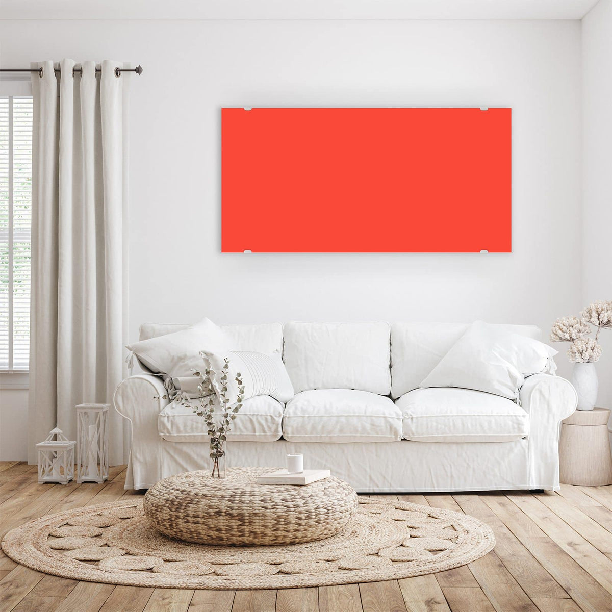 Aufhängung liegt bei – Motiv später wechselbar – Wandbild - Tomatenrot - Querformat