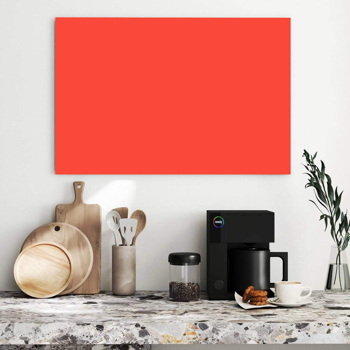 Metall Magnettafel - Tomatenrot – Kräftiges Rot als schlichte Fläche