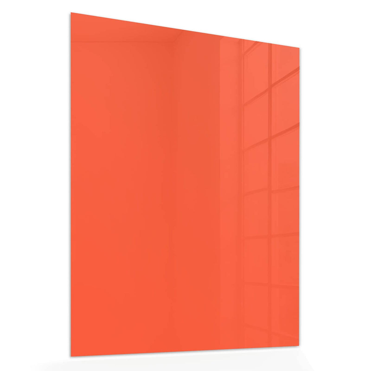 Echtglas, 4 mm – kein Acryl, keine Folie – Wandbild - Rotoranger Hintergrund - Hochformat