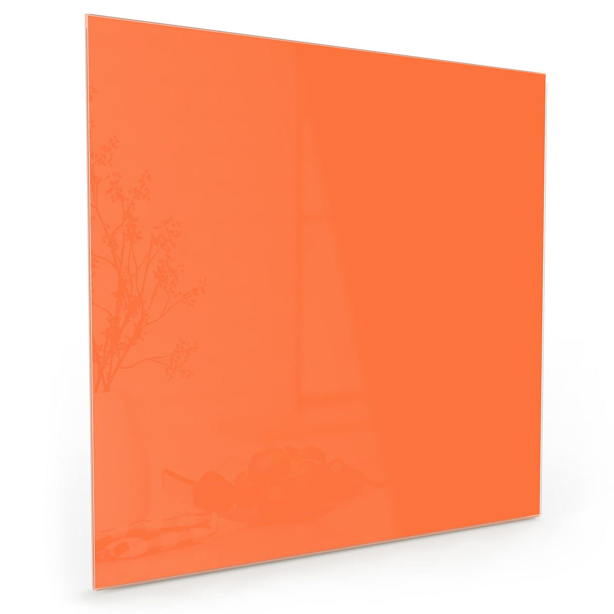 Küchenrückwand aus Glas im quadratischen Format mit Motiv Mandarinorange: Vollflächiges helles, warmes Orange mit Rotanteil