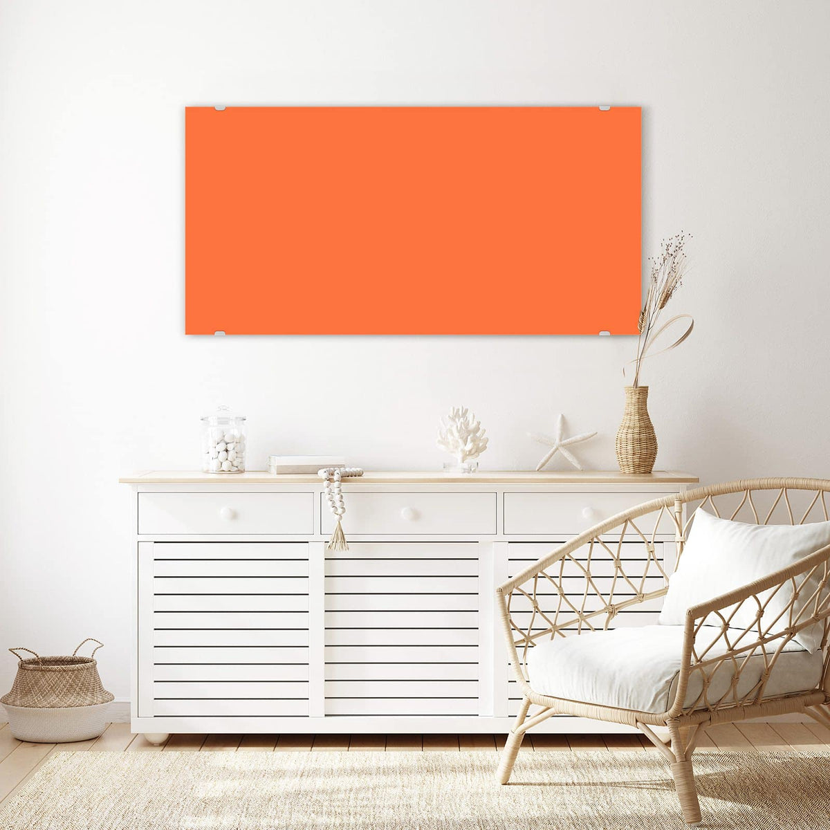 Echtglas, 4 mm – kein Acryl, keine Folie – Wandbild - Mandarinorange - Querformat