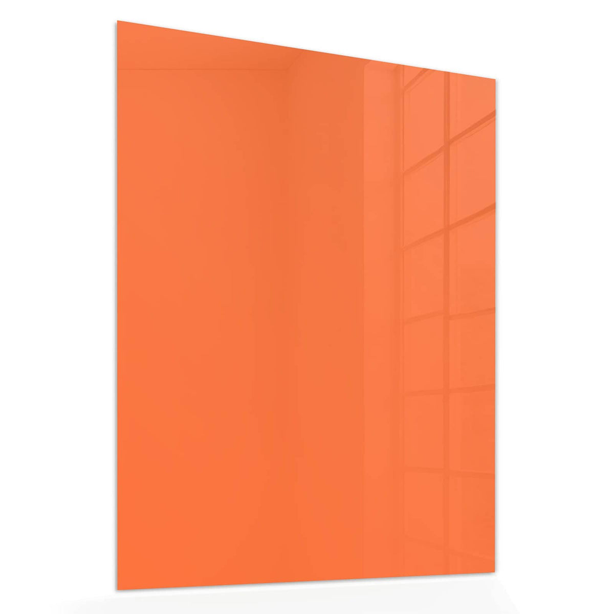 Echtglas, 4 mm – kein Acryl, keine Folie – Wandbild - Mandarinorange - Hochformat
