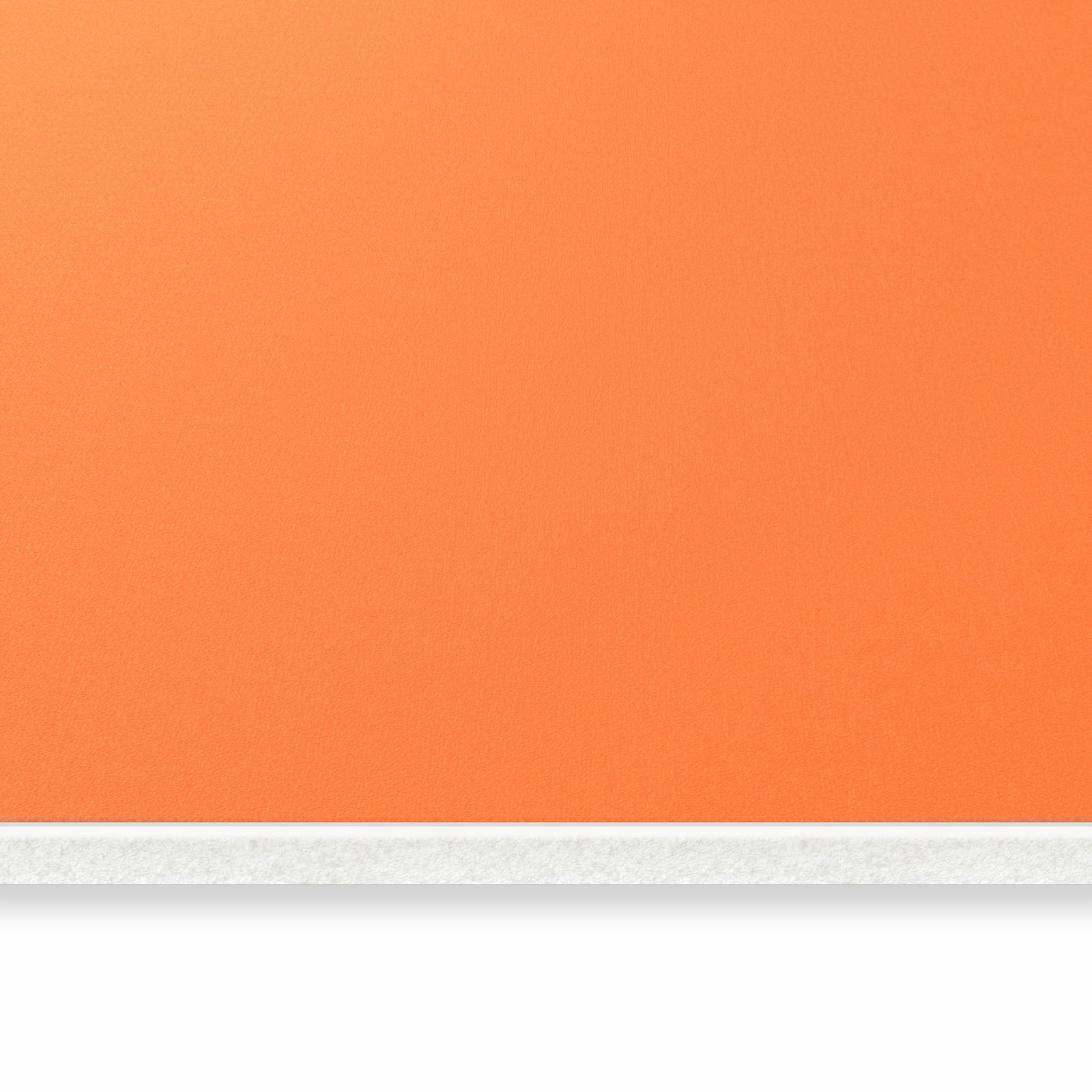 Waschbarer rutschfester Küchenteppich mit Motiv Dunkeloranger Hintergrund II in seitlicher Ansicht