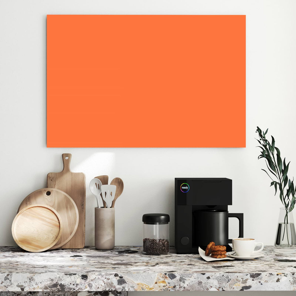 Metall Magnettafel - Korallenorange – Helles Orange in klarer Optik