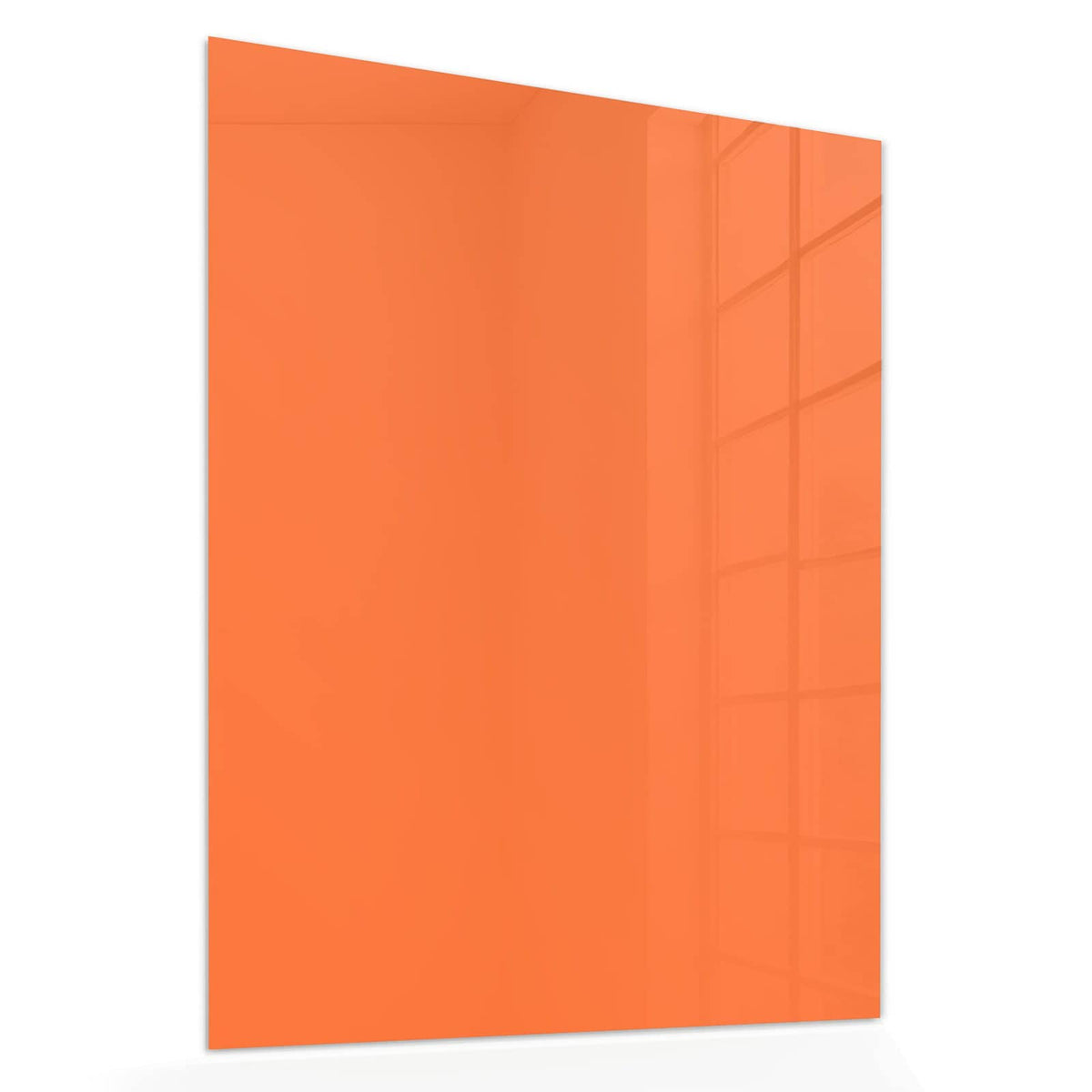 Echtglas, 4 mm – kein Acryl, keine Folie – Wandbild - Korallenorange - Hochformat