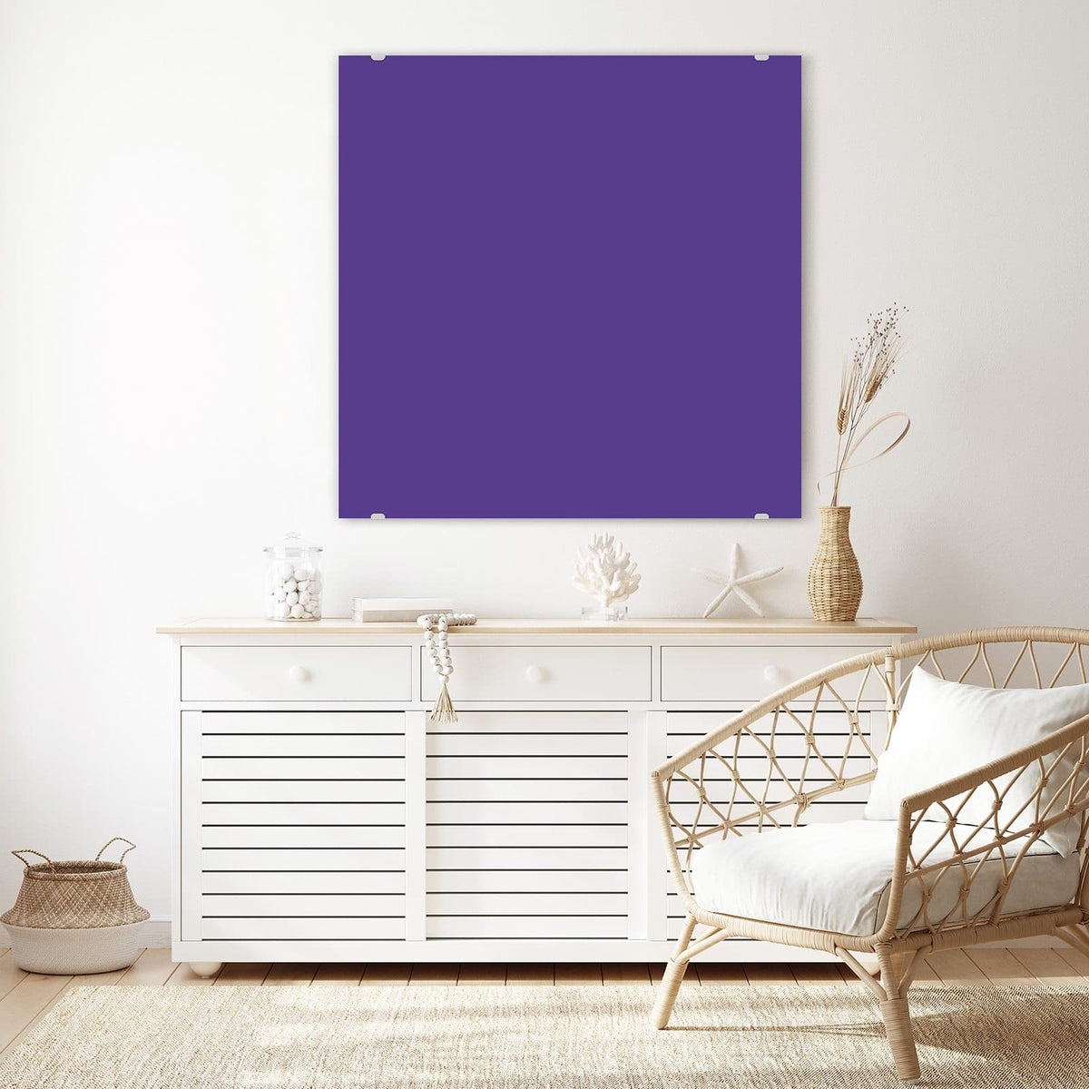 Echtglas, 4 mm – kein Acryl, keine Folie – Wandbild - Amethyst - Quadratisch