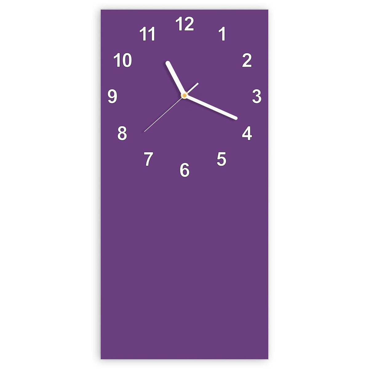 Wanduhr aus Glas, Ziffernblatt Modern mit Motiv Pflaumenlila: Vollflächiges Lila mit Rotstich