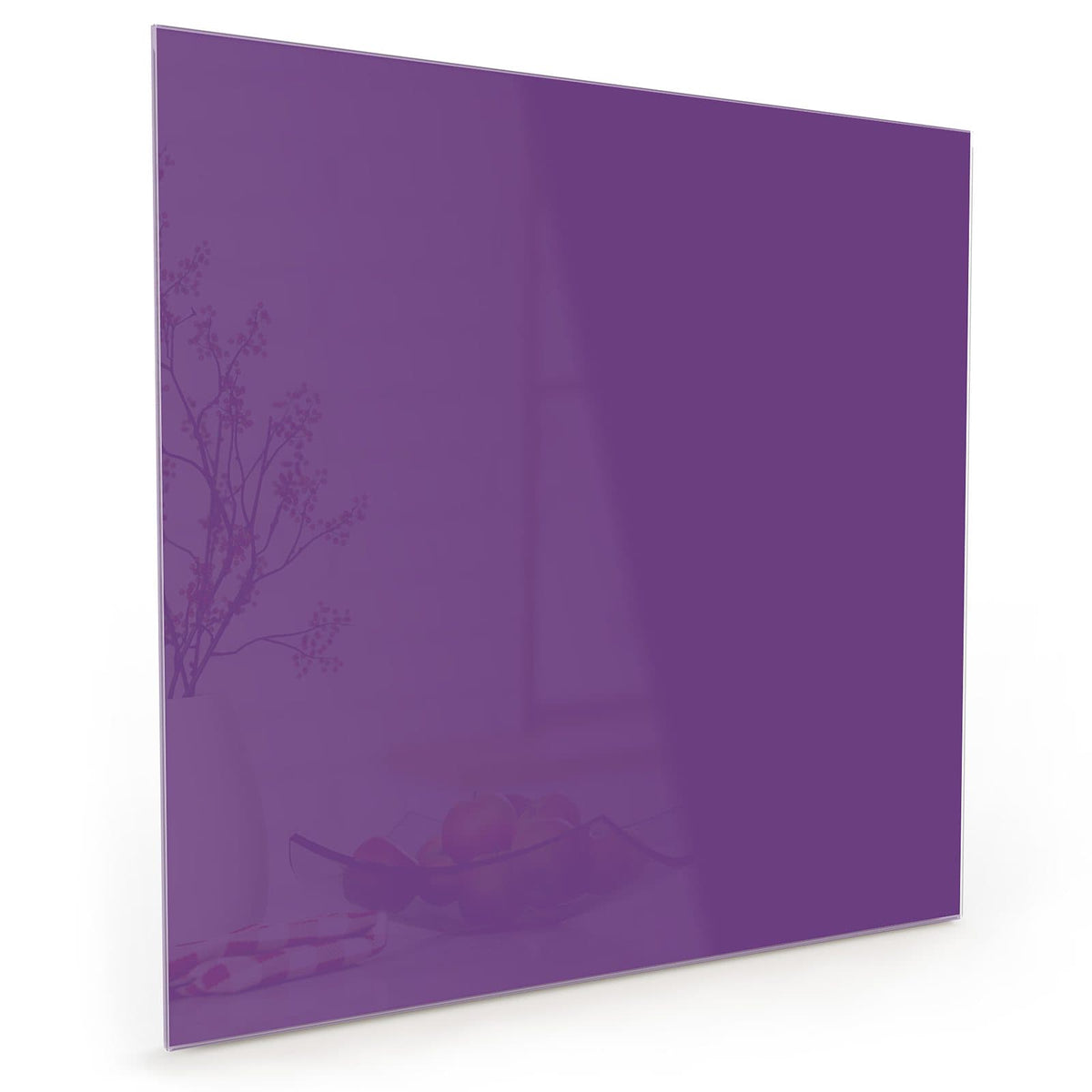 Küchenrückwand aus Glas im quadratischen Format mit Motiv Pflaumenlila: Vollflächiges Lila mit Rotstich