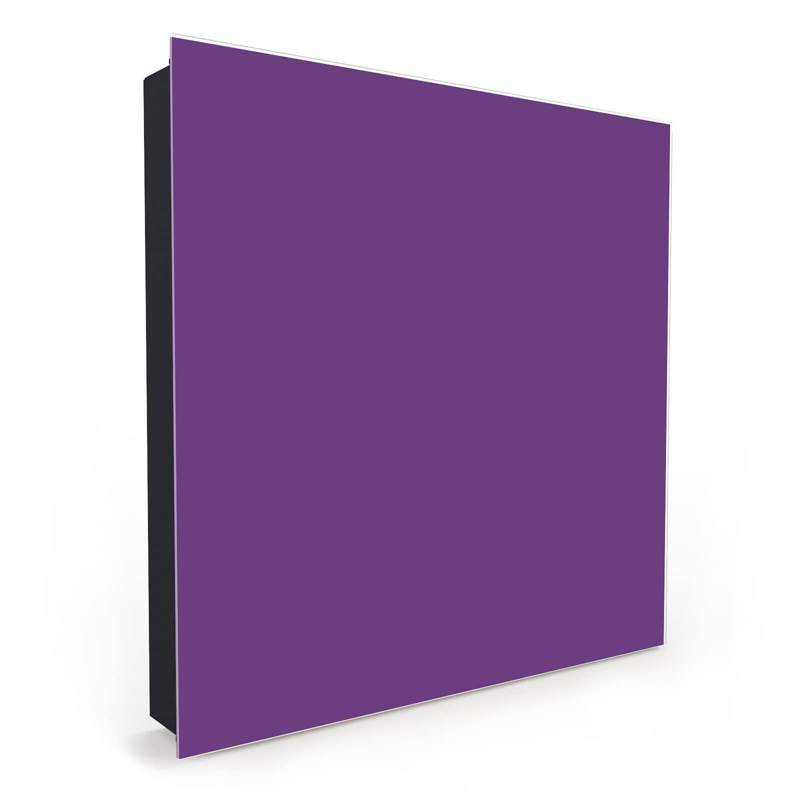 Pflegeleichter Schlüsselkasten mit Motiv Lila Hintergrund II in Seitenansicht mit Glasfront #türöffnung_Links