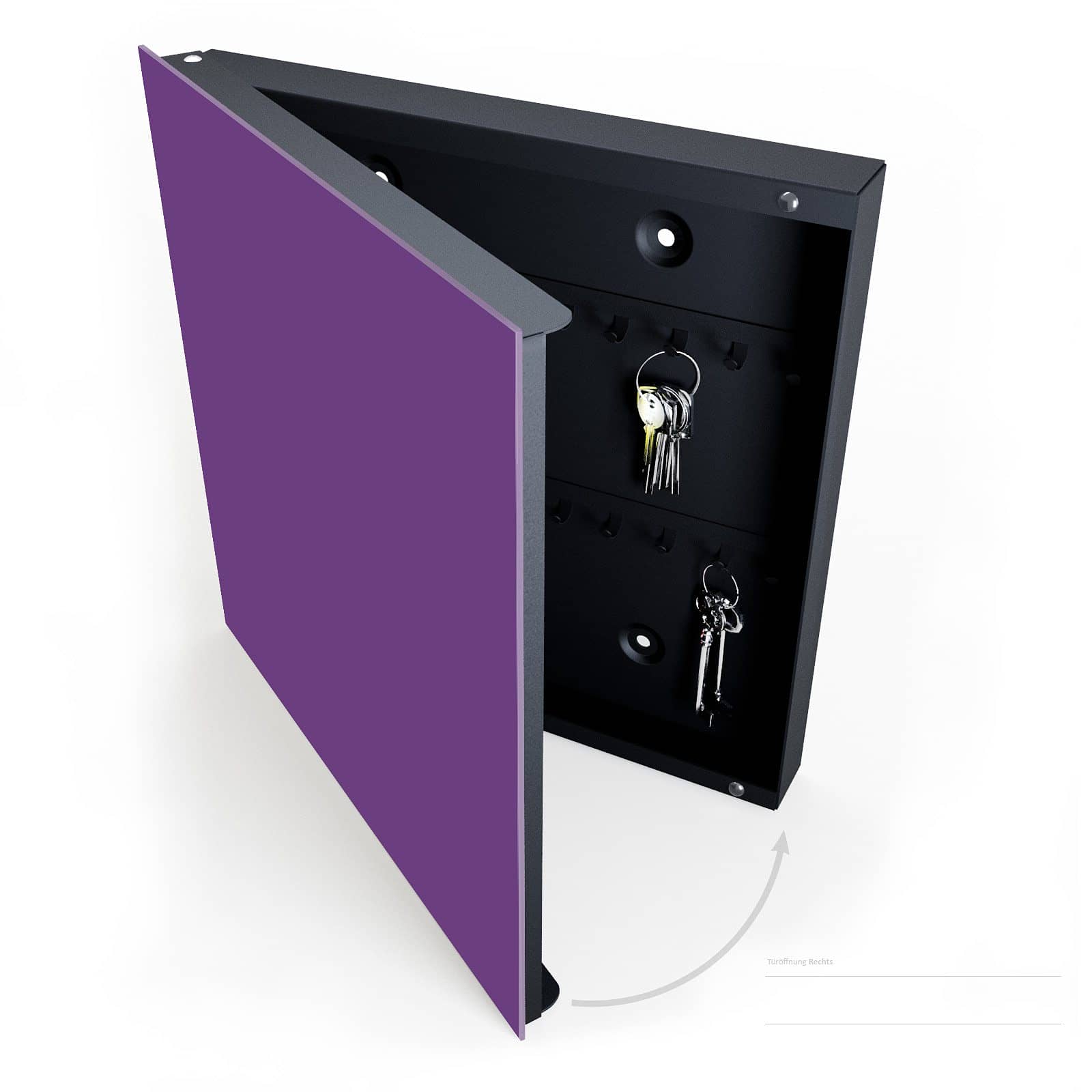 Belastbare keyless go schlüsselbox mit Motiv Lila Hintergrund II halboffen mit Schlüsseln