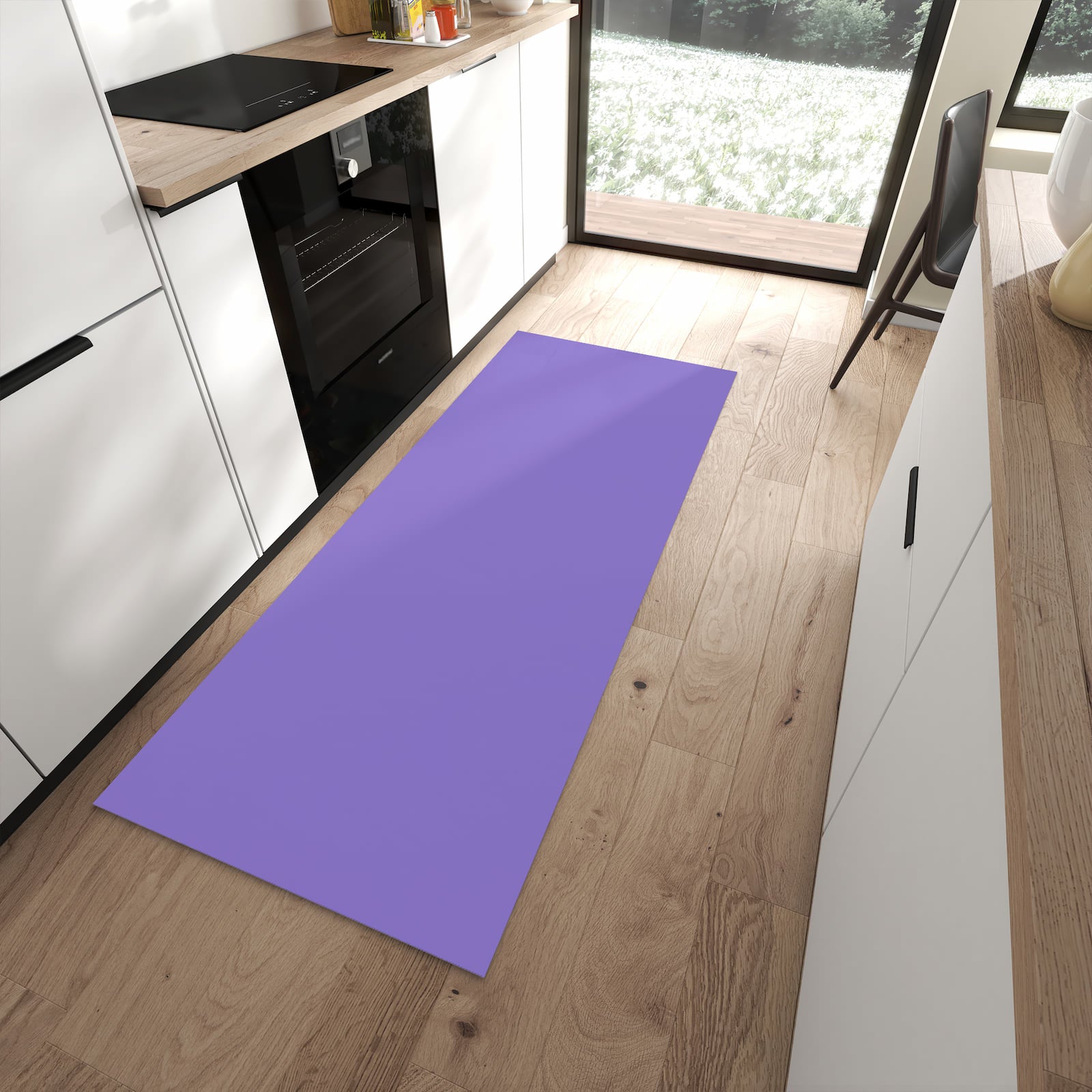 Küchenteppich mit Motiv Violetter Hintergrund I für angenehme Haptik in moderner Küche
