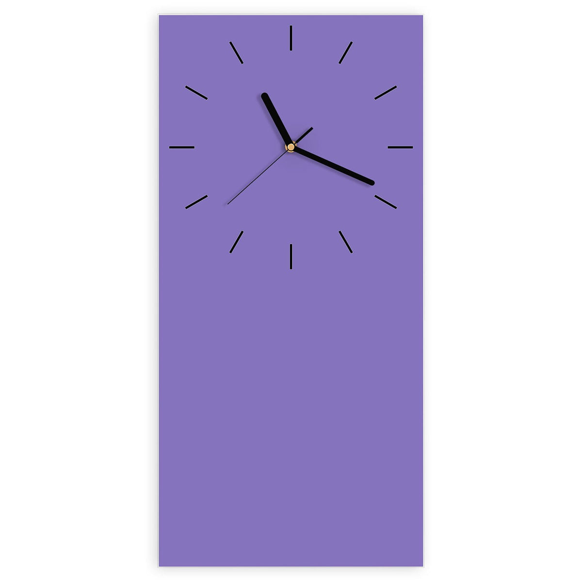Wanduhr aus Glas, Ziffernblatt Linie mit Motiv Lavendelviolett: Vollfläche in mittlerem, gedecktem Violett