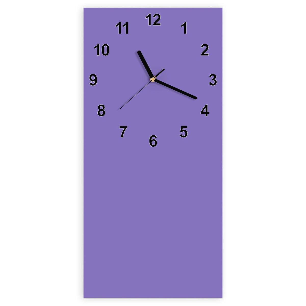 Wanduhr aus Glas, Ziffernblatt Modern mit Motiv Lavendelviolett: Vollfläche in mittlerem, gedecktem Violett