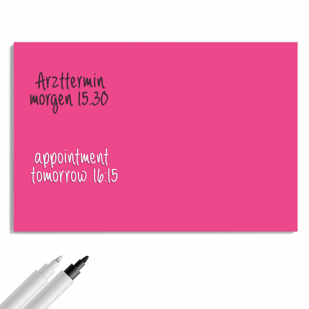 Beschreiben, abwischen, anheften – Metall Magnettafel - Pinker Hintergrund