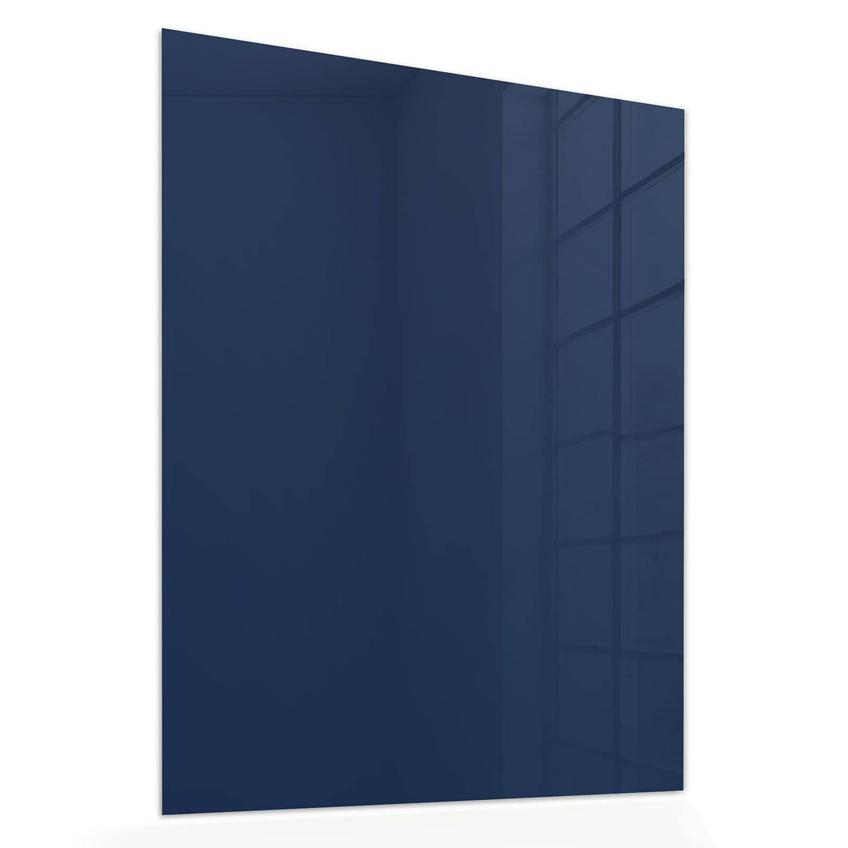 Echtglas, 4 mm – kein Acryl, keine Folie – Wandbild - Mitternachtsblau - Hochformat