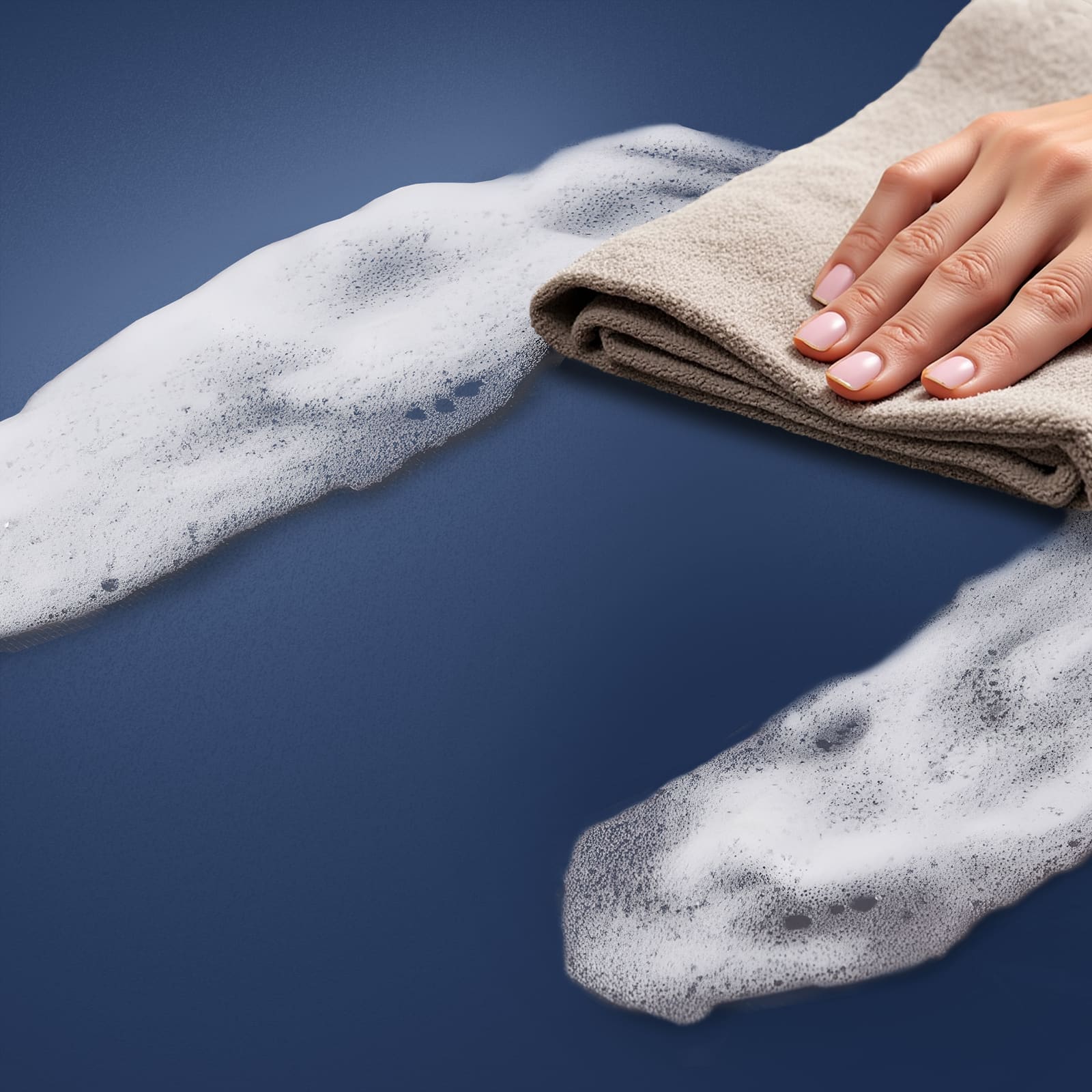 Langlebiger Küchenteppich mit Motiv Marineblauer Hintergrund I, einfach zu reinigen