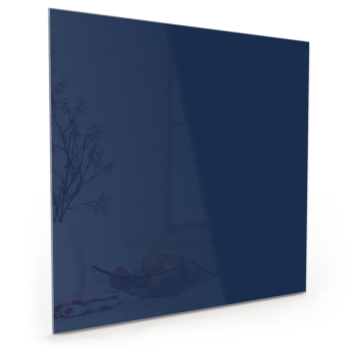 Küchenrückwand aus Glas im quadratischen Format mit Motiv Mitternachtsblau: Vollflächiges sehr dunkles, graustichiges Marineblau