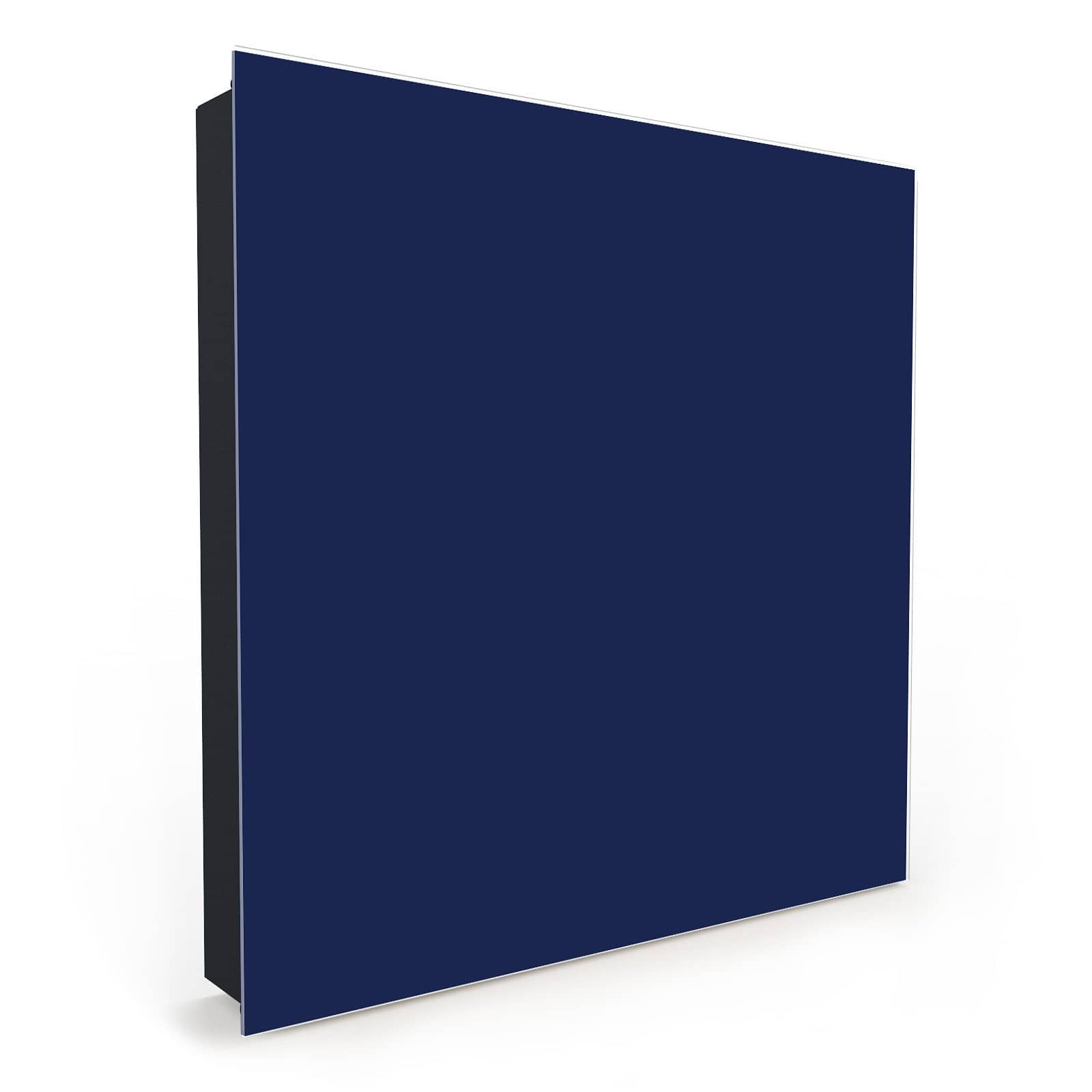 Magnetischer Schlüsselkasten mit Motiv Marineblauer Hintergrund II in Seitenansicht mit Glasfront #türöffnung_Rechts
