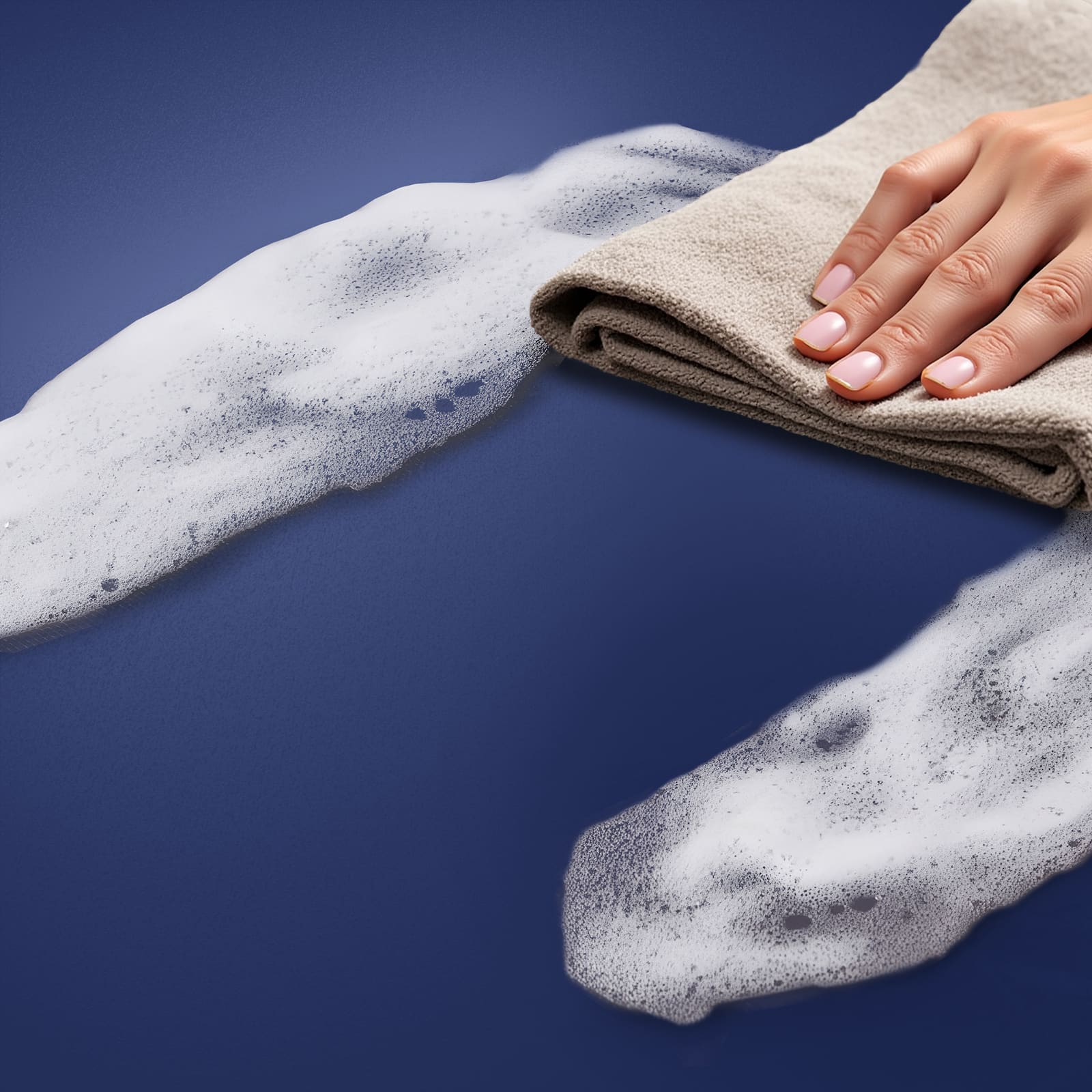 Geruchsneutraler Küchenteppich mit Motiv Marineblauer Hintergrund II - einfach zu reinigen