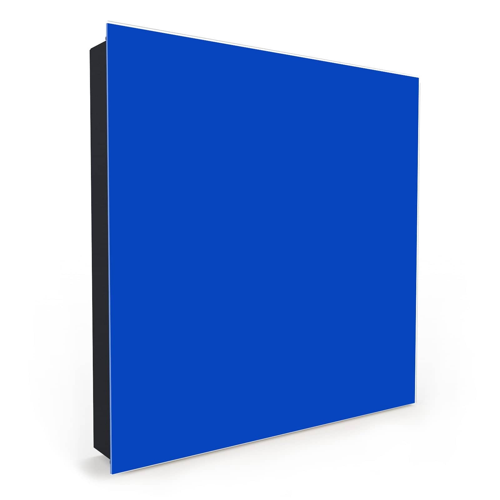 Praktische Schlüsselablage mit Motiv Königsblauer Hintergrund III in Seitenansicht mit Glasfront #türöffnung_Rechts