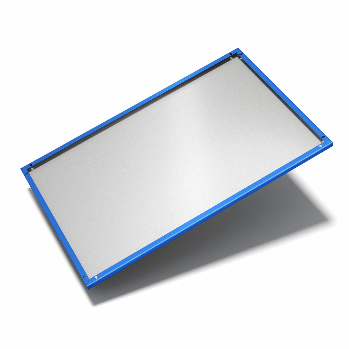 Nur 7 mm – liegt eng an der Wand – Metall Magnettafel - Kornblumenblau