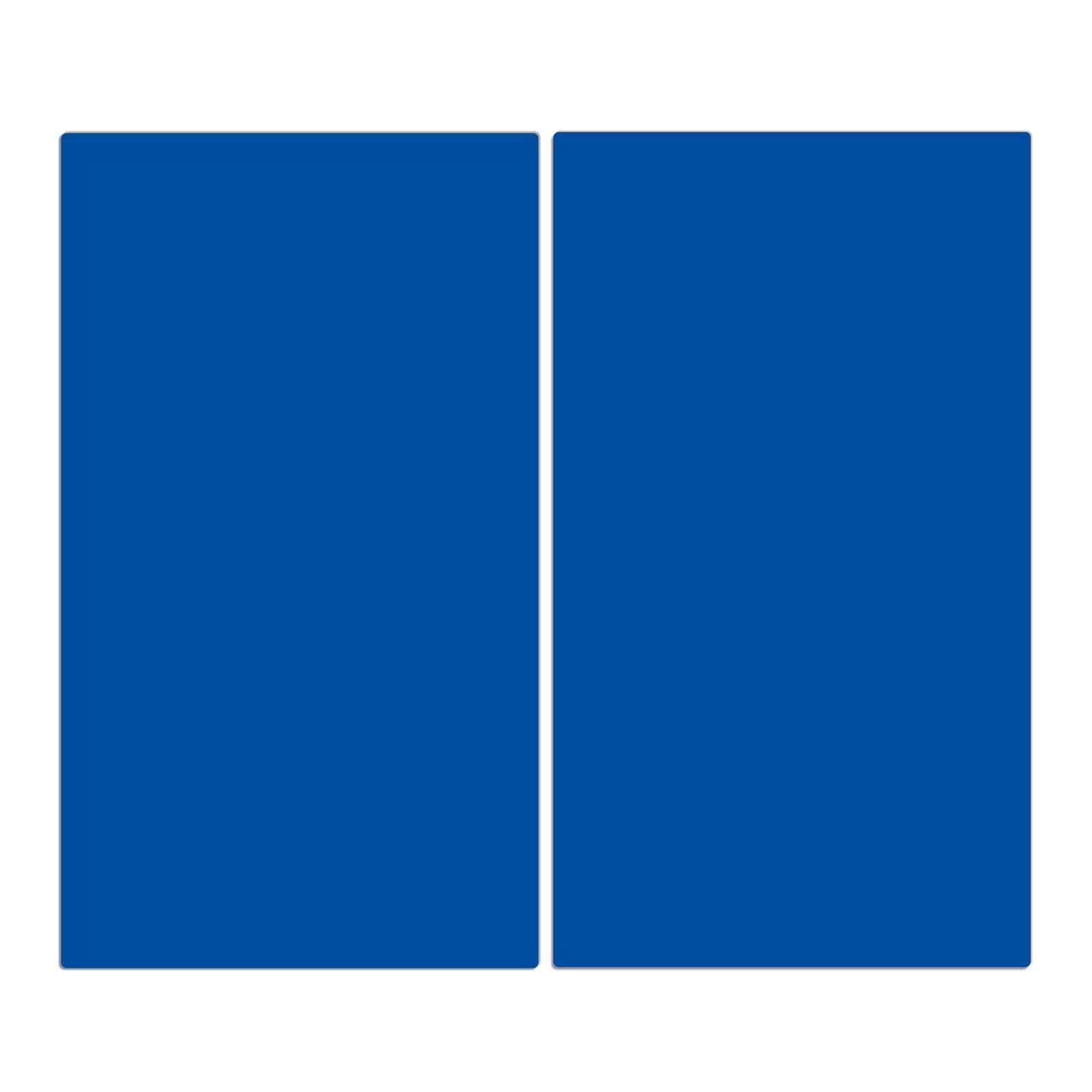 2-teilige Herdabdeckung aus Glas mit Dunkelblauer Hintergrund III-Motiv in der Frontansicht #grösse_2-Teilig (60x52cm)