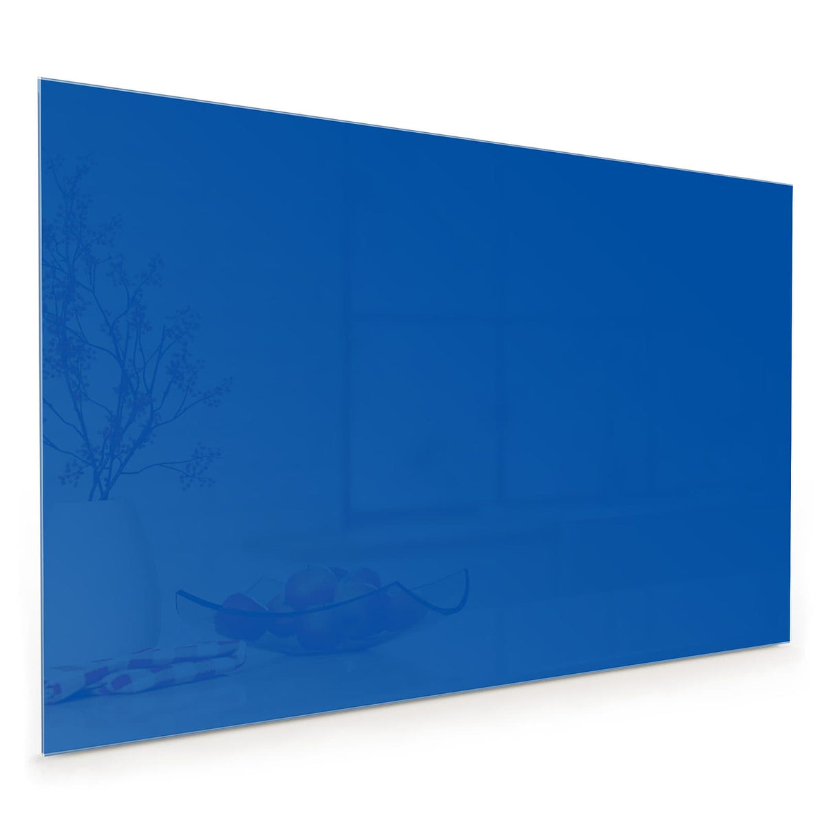 Küchenrückwand aus Glas im Hochformat mit Motiv Signalblau: Vollflächiges dunkles Blau, zwischen FMK-28 und FMK-29