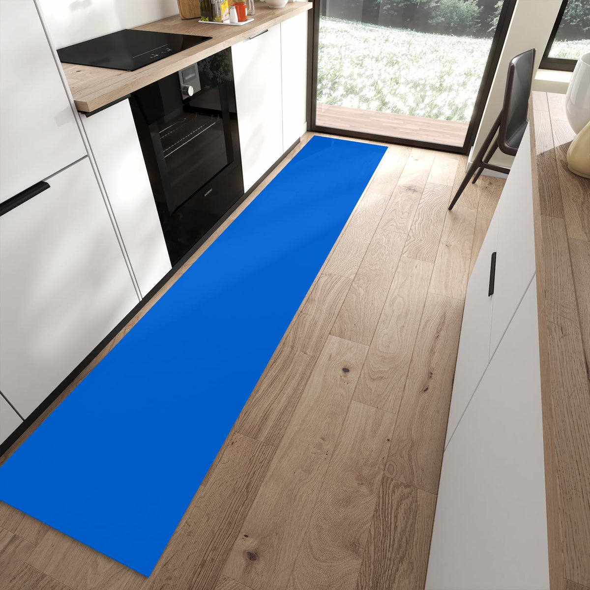 13 Größen – von 60 × 90 bis 80 × 300 cm – Küchenläufer - Enzianblau