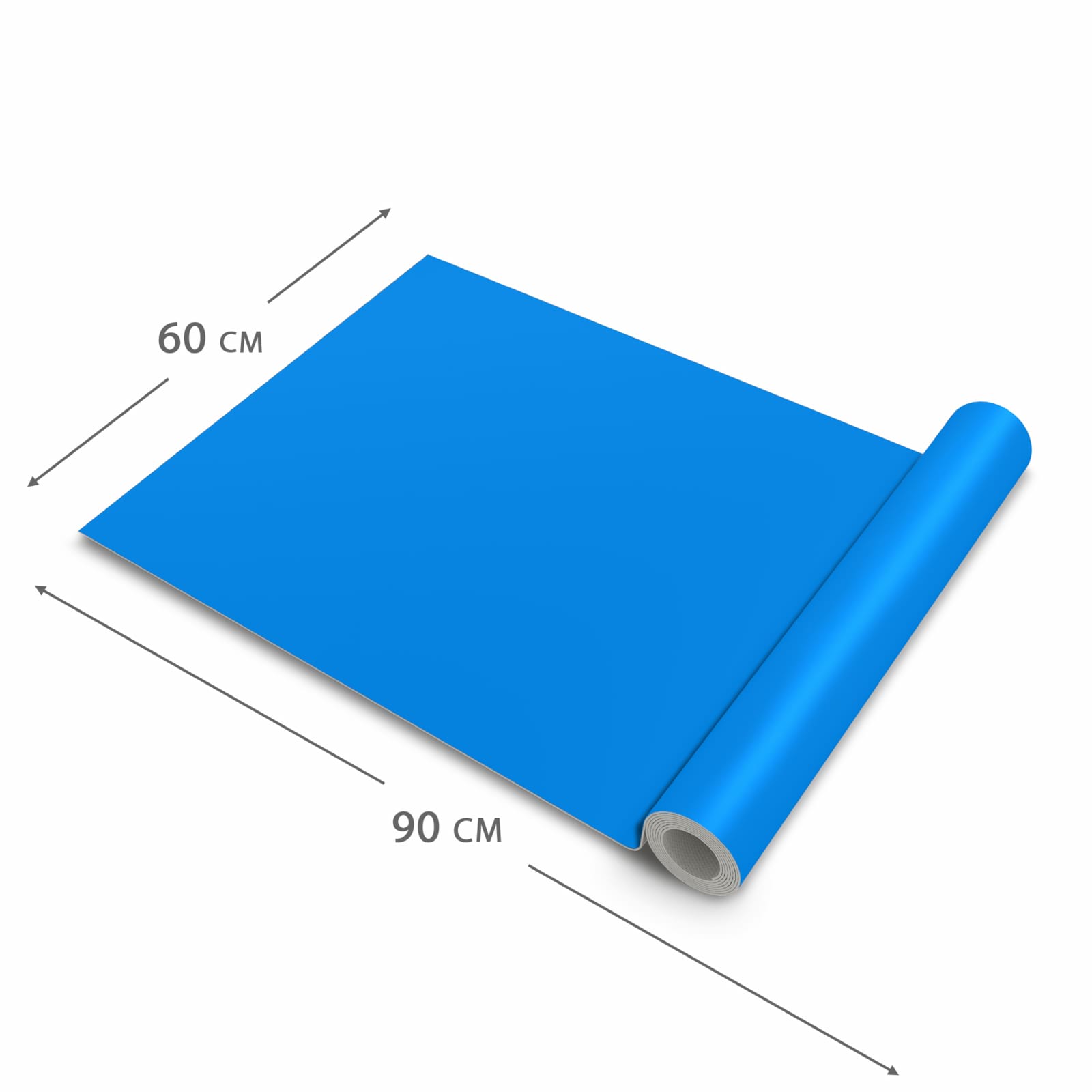 Rutschfester dünner Teppich mit Motiv Hellblauer Hintergrund I in der Grösse 60x240 cm